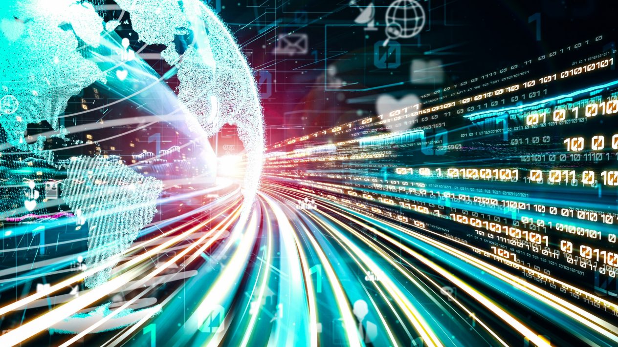 An image of the electronic world showing how business is digitally connected