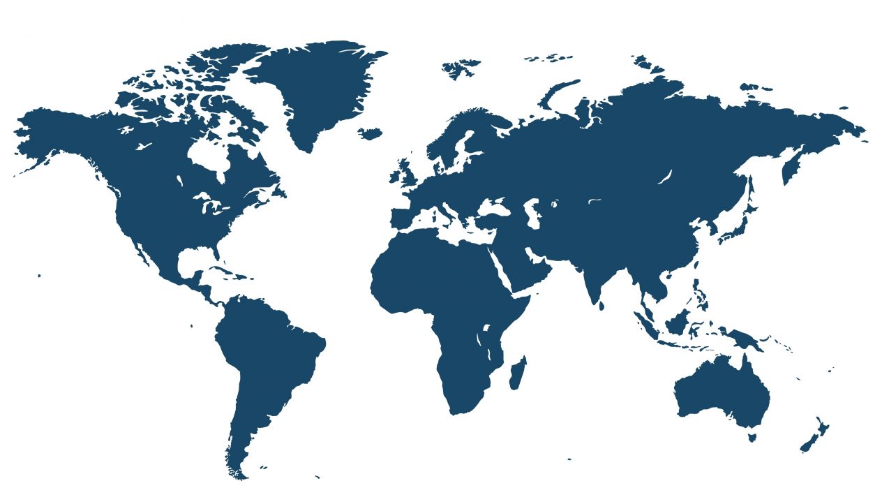 A world map showing countries. This is for supply chain offshore relocations.