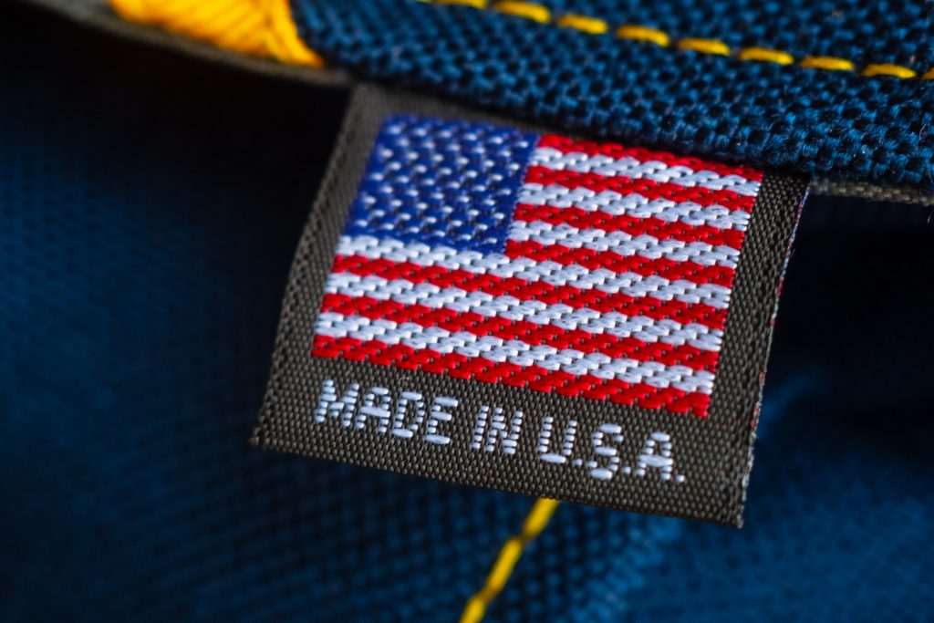 USA Flag on a tag that says Made In The USA