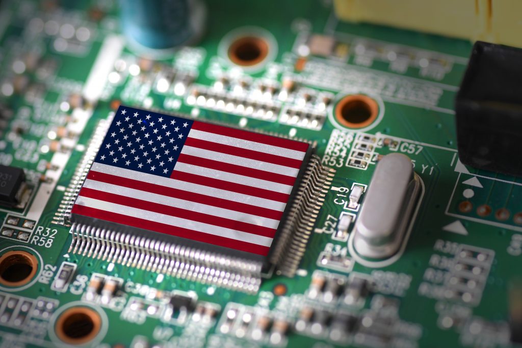 USA Flag on a chip